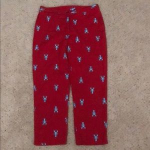 Red Lilly Lobster Pants